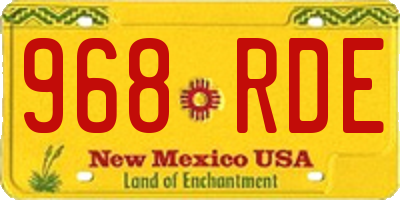 NM license plate 968RDE