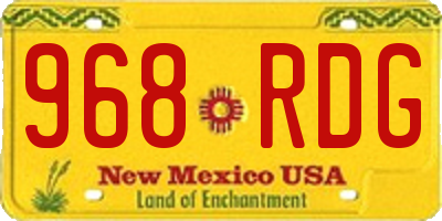 NM license plate 968RDG