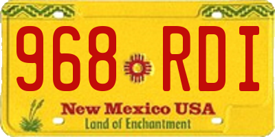 NM license plate 968RDI