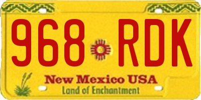 NM license plate 968RDK