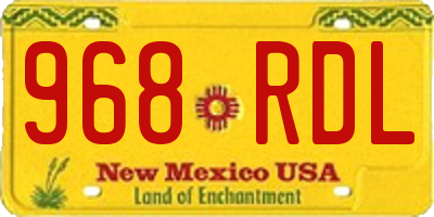 NM license plate 968RDL