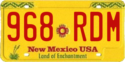 NM license plate 968RDM