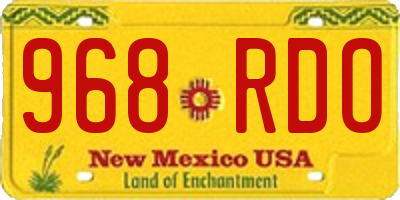 NM license plate 968RDO