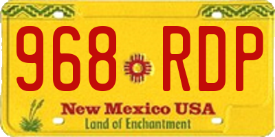 NM license plate 968RDP