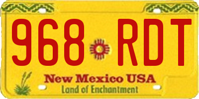 NM license plate 968RDT