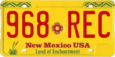 NM license plate 968REC