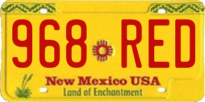 NM license plate 968RED
