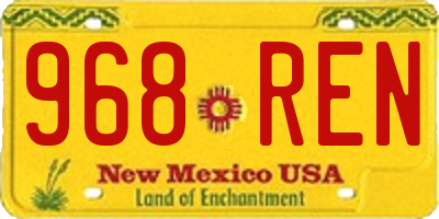 NM license plate 968REN