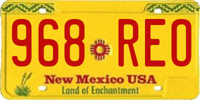 NM license plate 968REO
