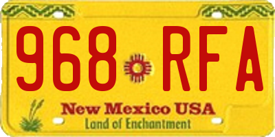 NM license plate 968RFA