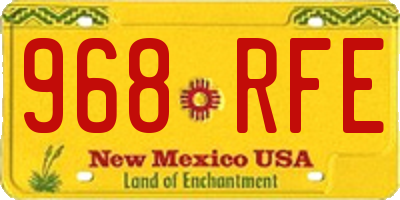 NM license plate 968RFE