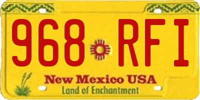NM license plate 968RFI