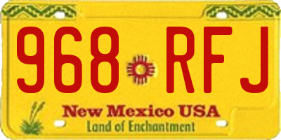 NM license plate 968RFJ