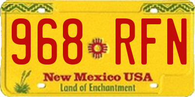 NM license plate 968RFN
