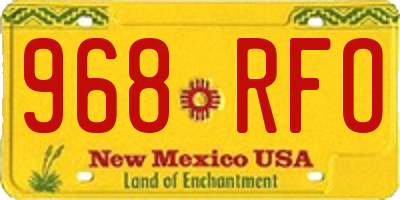 NM license plate 968RFO