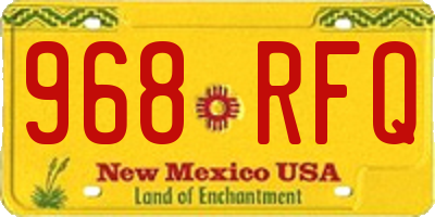 NM license plate 968RFQ