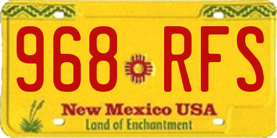 NM license plate 968RFS