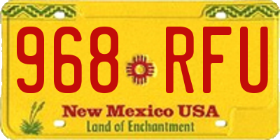 NM license plate 968RFU