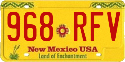 NM license plate 968RFV
