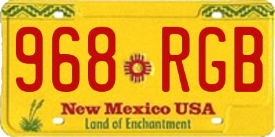 NM license plate 968RGB
