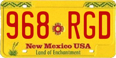 NM license plate 968RGD