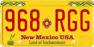 NM license plate 968RGG