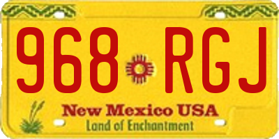 NM license plate 968RGJ