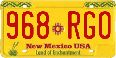 NM license plate 968RGO