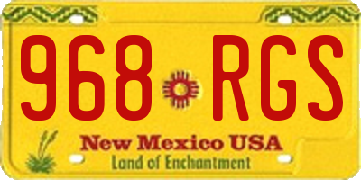 NM license plate 968RGS
