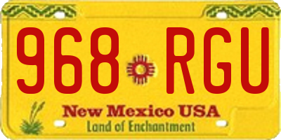 NM license plate 968RGU