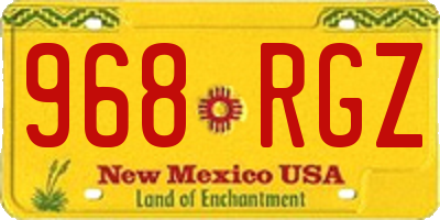 NM license plate 968RGZ