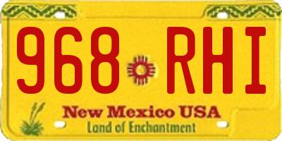 NM license plate 968RHI