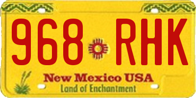 NM license plate 968RHK