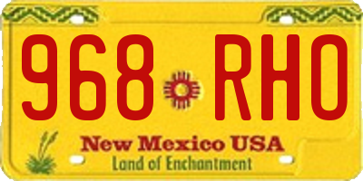 NM license plate 968RHO
