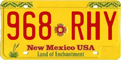 NM license plate 968RHY