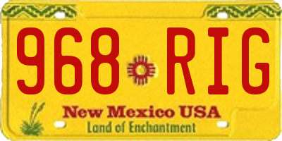 NM license plate 968RIG