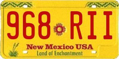 NM license plate 968RII