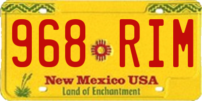 NM license plate 968RIM