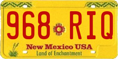 NM license plate 968RIQ