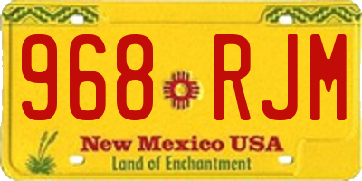 NM license plate 968RJM