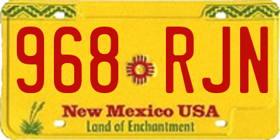 NM license plate 968RJN
