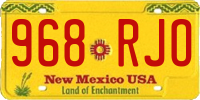 NM license plate 968RJO