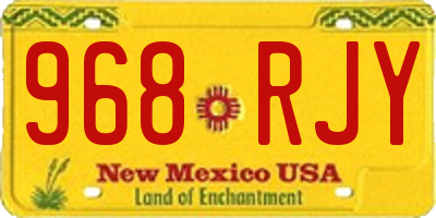 NM license plate 968RJY