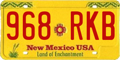 NM license plate 968RKB