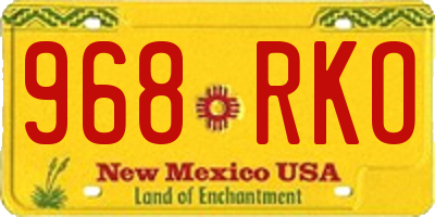 NM license plate 968RKO