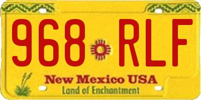 NM license plate 968RLF
