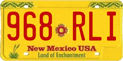 NM license plate 968RLI