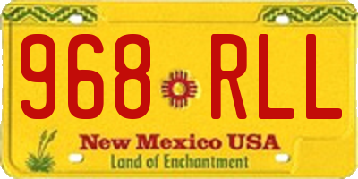 NM license plate 968RLL