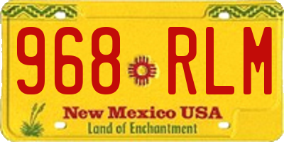 NM license plate 968RLM
