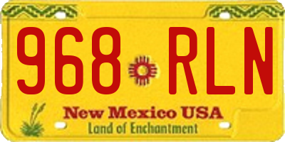 NM license plate 968RLN
